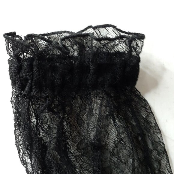 $1295 MICHAEL KORS Made in Italy Black Lace Nude Off the Shoulder Shirt Top 6 - Picture 12 of 16
